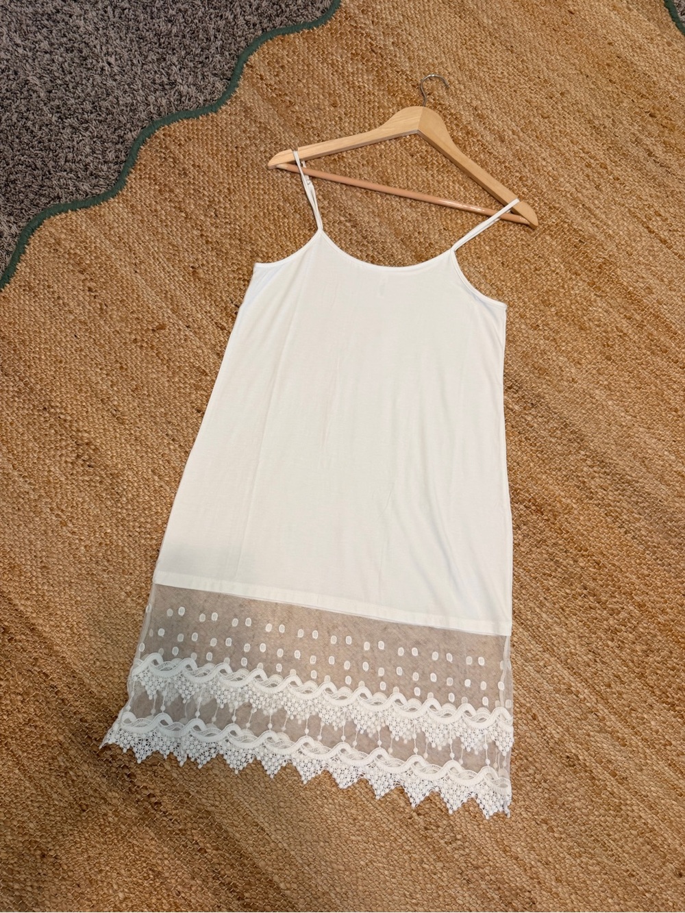 Classic White Lace-Trim Slip Dress